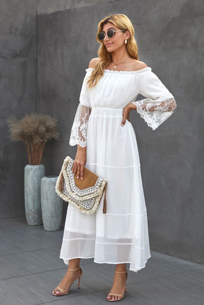 OMG női hosszú ruha Lachlan fehér