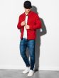 Ombre Clothing Férfi pulóver cipzár Matteo piros