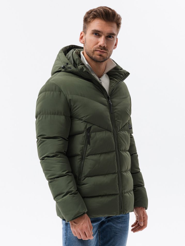 Ombre Clothing Férfi tél kabát Volkmar sötétzöld