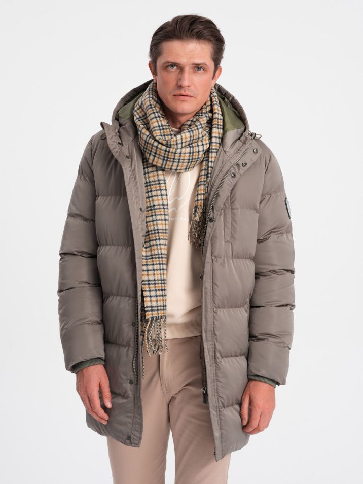 Ombre Clothing Férfi parka Billelee khaki