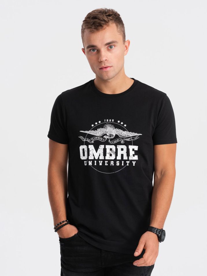 Ombre Clothing Férfi póló nyomtatással Ibeamaka fekete