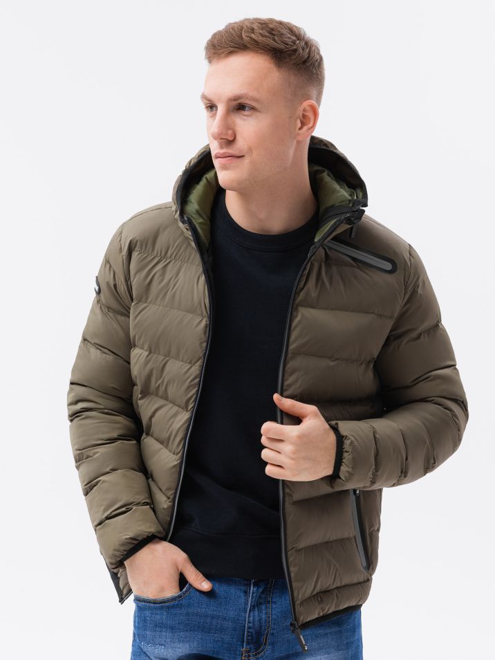 Ombre clothing Férfi tél vattázott kabát Elias khaki