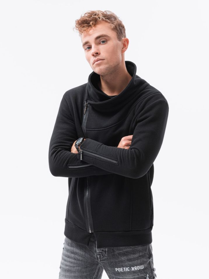 Ombre Clothing Férfi pulóver kapucnival London UrbanX fekete