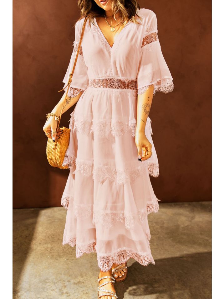 OMG női hosszú ruha Gwydir rózsaszín