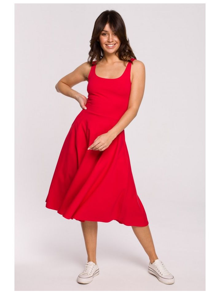 BeWear Női midi ruha Zoltosteon B218 piros