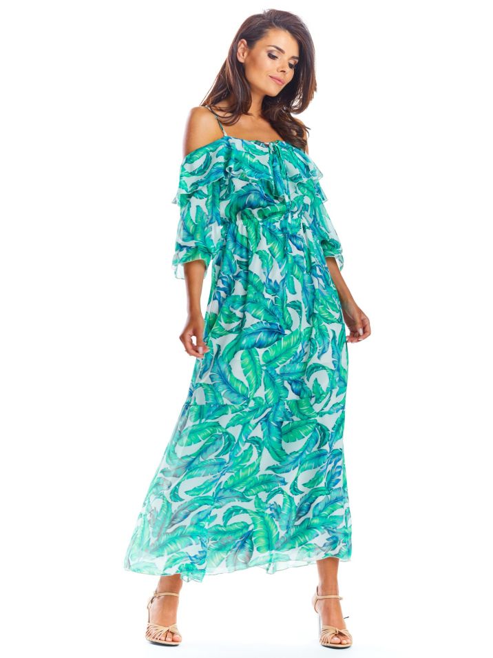 Awama Női virágos ruha Igraidine A311 zöld